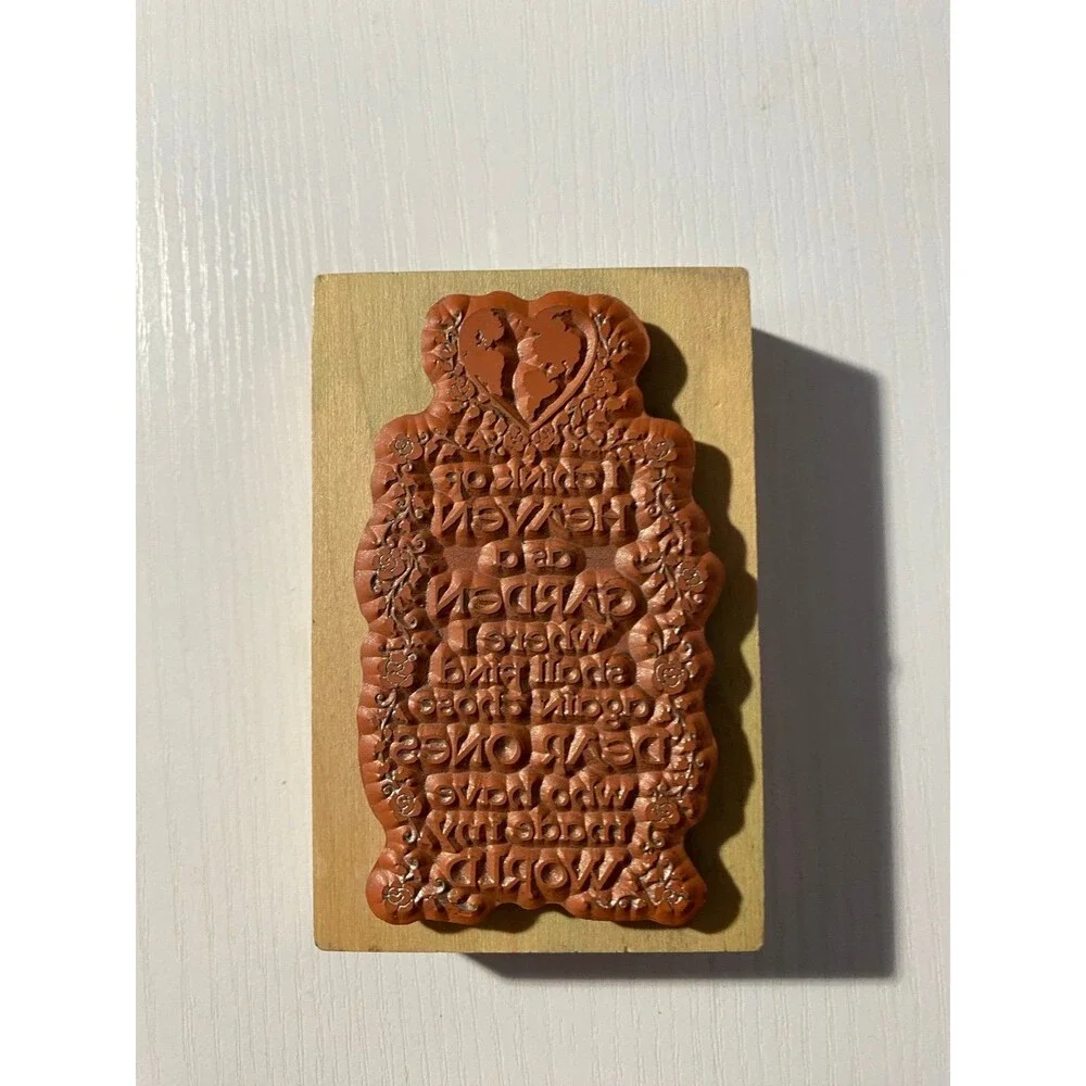 Vintage PSX Rubber Stamp G-969 I Think Of Heaven As A Garden 1993 Wood Mounted